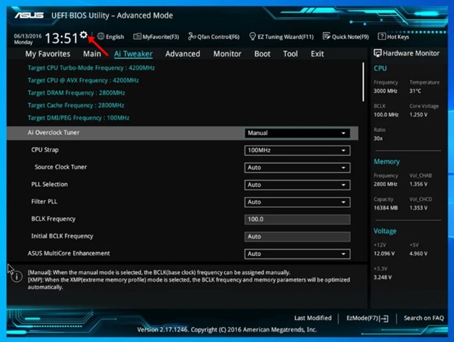 Προσαρμόστε το ρολόι στο BIOS/UEFI σας