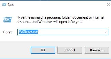 Πληκτρολογήστε ''WSReset.exe'' και πατήστε το κουμπί 'Enter'