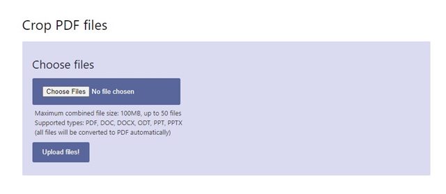 PDFResizer Πως να κόψετε αρχεία PDF online