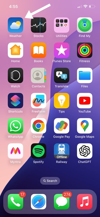 ειδοποιήσεις βροχής στο iPhone