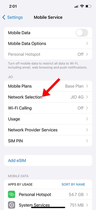 Στο iPhone δεν εμφανίζει καμία υπηρεσία κινητής τηλεφωνίας
