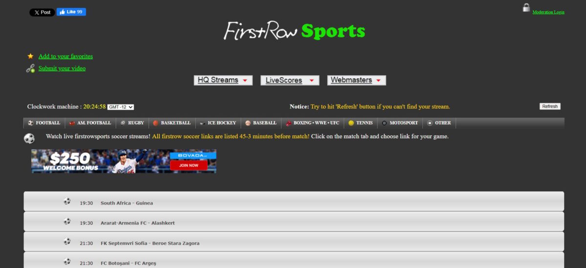 Καλά site για live streaming αγώνων