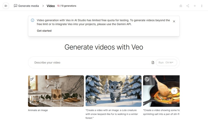 Πώς να δημιουργήσετε δωρεάν βίντεο AI με το Google AI Studio 5 δωρεάν βίντεο AI με το Google AI Studio
