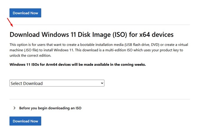 Λήψη αρχείων ISO 24H2 των Windows 11 (Όλες οι μέθοδοι) 3 Λήψη ISO εικόνας δίσκου των Windows 11