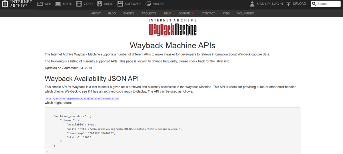 Εναλλακτικές Wayback Machine