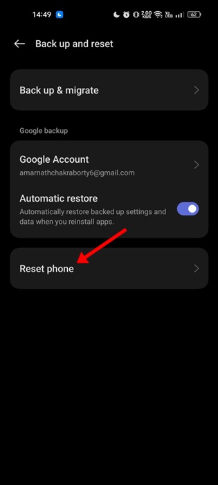 Δεν χτύπησε το ξυπνητήρι στο Android; 8 καλύτεροι τρόποι για να το διορθώσετε 16 Επαναφορά τηλεφώνου
