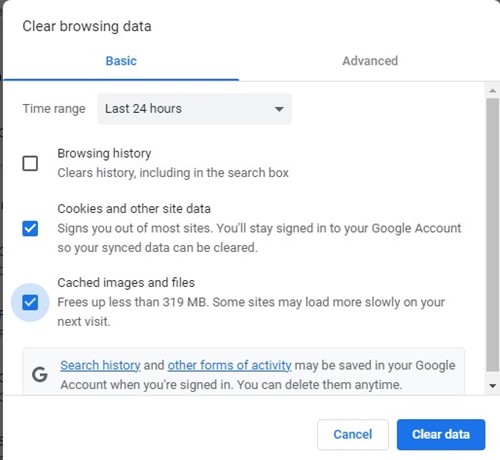 Το βίντεο εξακολουθεί να επεξεργάζεται το Google Drive πώς να διορθώσετε το σφάλμα 9 Εκκαθάριση δεδομένων