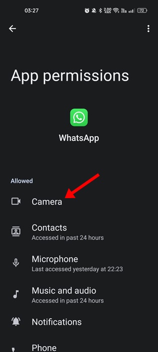 Η κάμερα στο WhatsApp δεν λειτουργεί, πώς να διορθώσετε 9 Κάμερα