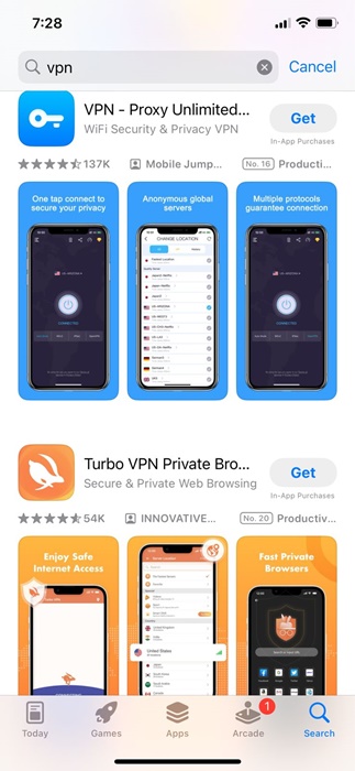 Δεν είναι δυνατή η σύνδεση σε VPN στο iPhone , Πώς να διορθώσετε το πρόβλημα 18 Δοκιμάστε μια διαφορετική εφαρμογή VPN