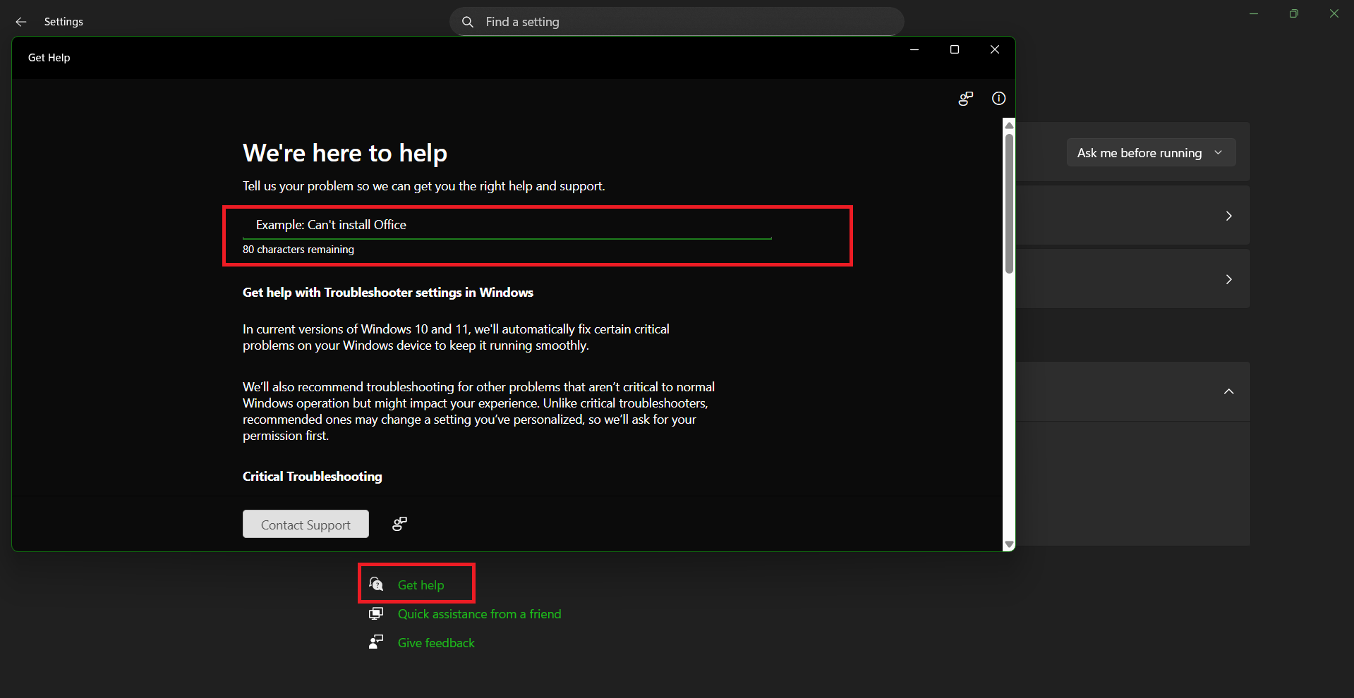 Πώς να λάβετε βοήθεια στα Windows 11 5 επιλέξτε Λήψη βοήθειας | Πώς να λάβετε βοήθεια στα Windows 11