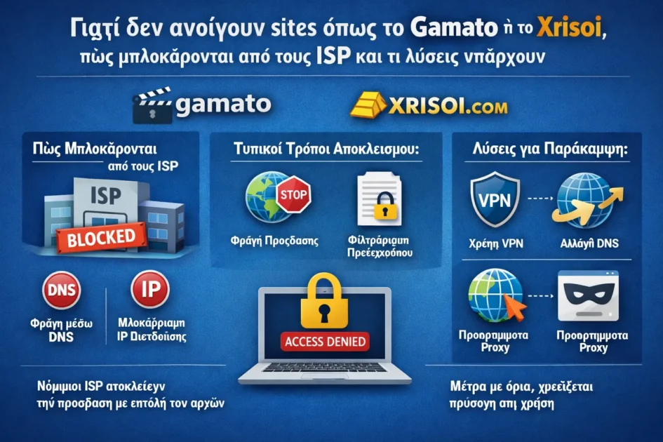 Γιατί δεν ανοίγουν sites όπως το gamato ή xrisoi