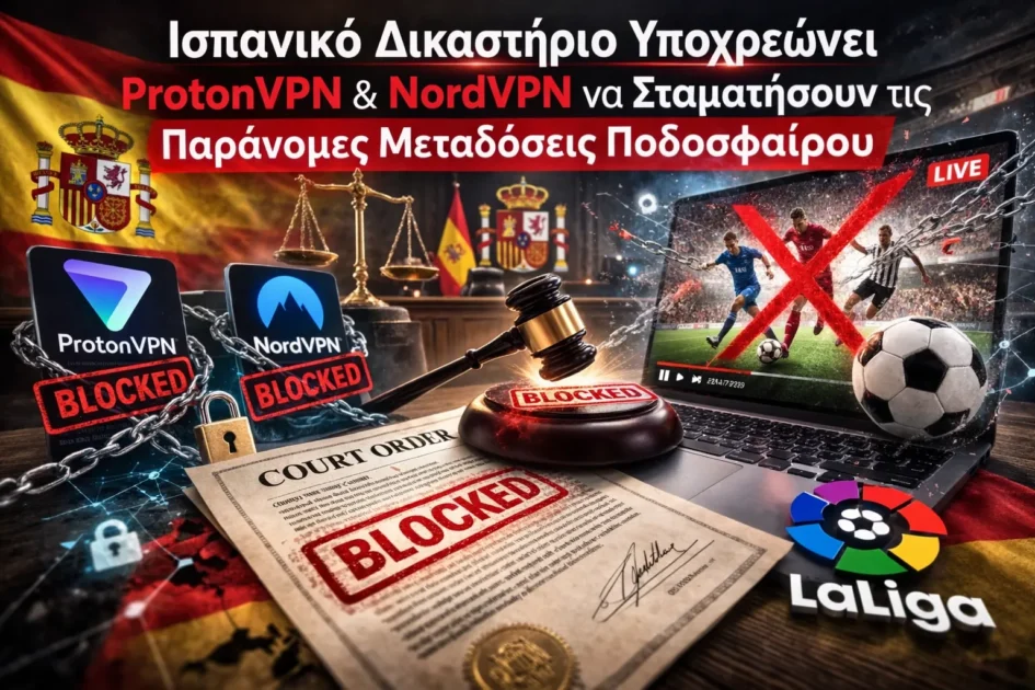 Ισπανικό Δικαστήριο Υποχρεώνει ProtonVPN και NordVPN να Σταματήσουν τις Παράνομες Μεταδόσεις Ποδοσφαίρου 5 Ισπανικό Δικαστήριο Υποχρεώνει ProtonVPN και NordVPN να Σταματήσουν τις Παράνομες Μεταδόσεις Ποδοσφαίρου