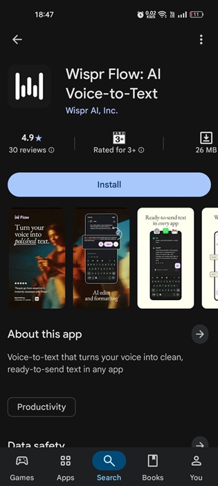 Πώς να κατεβάσετε το Wispr Flow σε Android 3 Πώς να κατεβάσετε το Wispr Flow σε Android