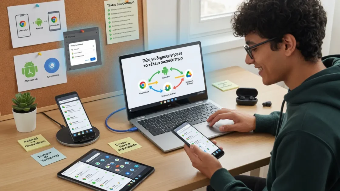 Μάθετε πώς να συνδέετε Android και Chromebook, να εκτελείτε εφαρμογές, να χρησιμοποιείτε το ADB και να συνδέετε την κινητή συσκευή σας για να δημιουργήσετε το τέλειο οικοσύστημα χωρίς επιπλοκές.