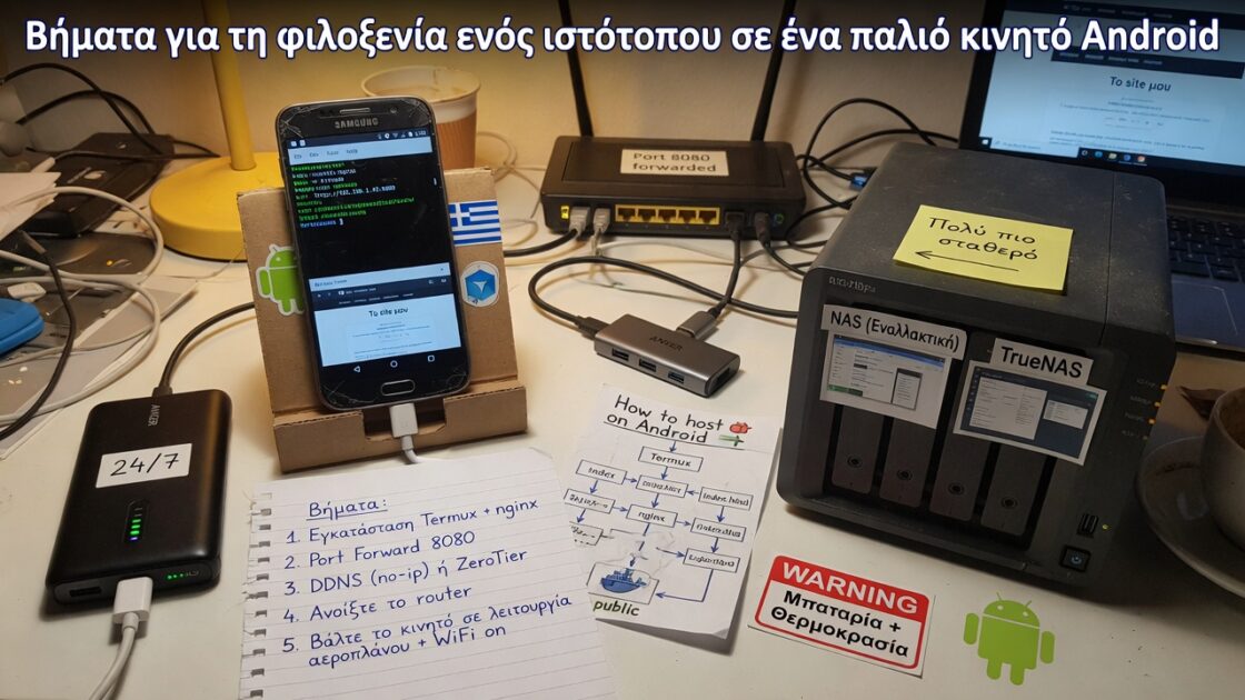 Βήματα για τη φιλοξενία ενός ιστότοπου σε ένα παλιό κινητό Android 3 Βήματα για τη φιλοξενία ενός ιστότοπου σε ένα παλιό κινητό Android