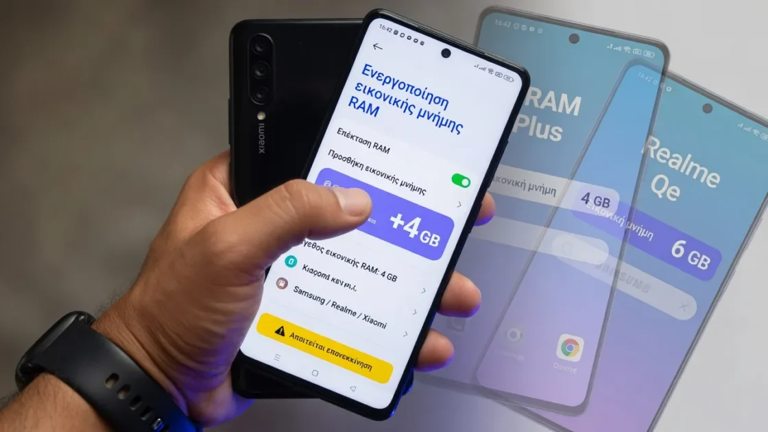 Ενεργοποίηση εικονικής μνήμης RAM σε Xiaomi, Samsung ή Realme 4 Ενεργοποίηση εικονικής μνήμης RAM σε Xiaomi, Samsung ή Realme