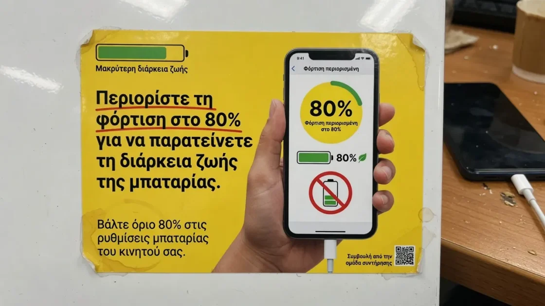 Περιορίστε τη φόρτιση στο 80% για να παρατείνετε τη διάρκεια ζωής της μπαταρίας 4 Περιορίστε τη φόρτιση στο 80% για να παρατείνετε τη διάρκεια ζωής της μπαταρίας