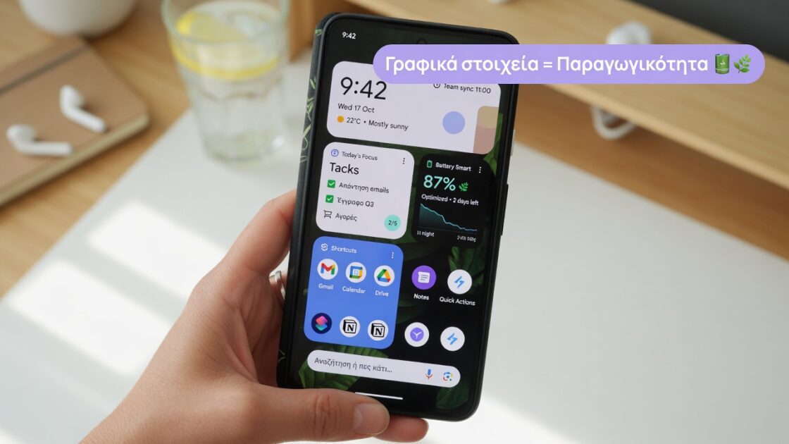 Αρχιτεκτονική αρχικής οθόνης: Widgets και παραγωγικότητα 3 Αρχιτεκτονική αρχικής οθόνης: Widgets και παραγωγικότητα