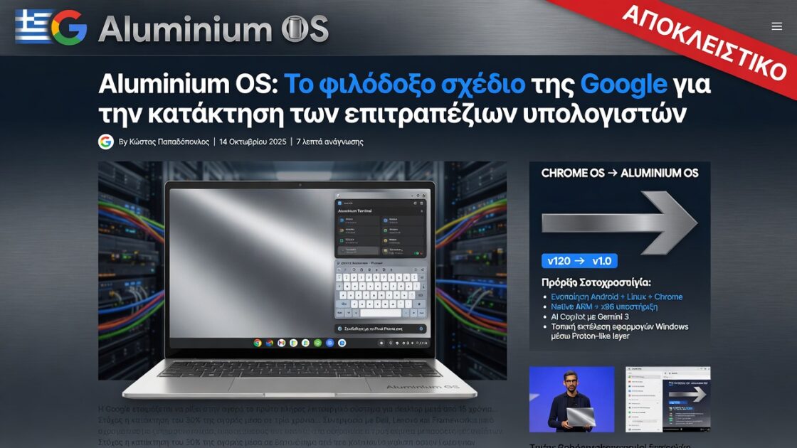 Aluminium OS: Το φιλόδοξο σχέδιο της Google για την κατάκτηση των επιτραπέζιων υπολογιστών 3 Aluminium OS: Το φιλόδοξο σχέδιο της Google για την κατάκτηση των επιτραπέζιων υπολογιστών