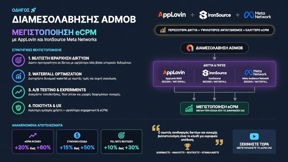 Οδηγός Διαμεσολάβησης AdMob: Μεγιστοποίηση eCPM με AppLovin και IronSource Meta Networks 1 Οδηγός Διαμεσολάβησης AdMob: Μεγιστοποίηση eCPM με AppLovin και IronSource Meta Networks
