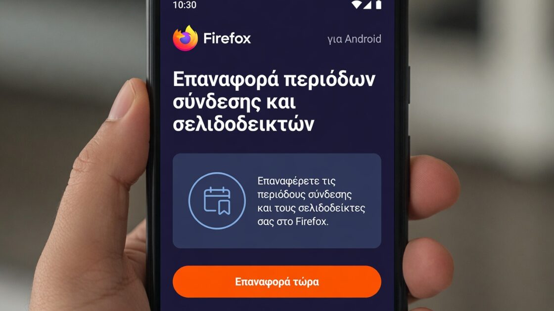 Επαναφορά περιόδων σύνδεσης και σελιδοδεικτών στο Firefox για Android 3 Επαναφορά περιόδων σύνδεσης και σελιδοδεικτών στο Firefox για Android