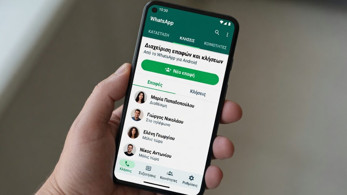 Διαχείριση επαφών και κλήσεων από το WhatsApp για Android